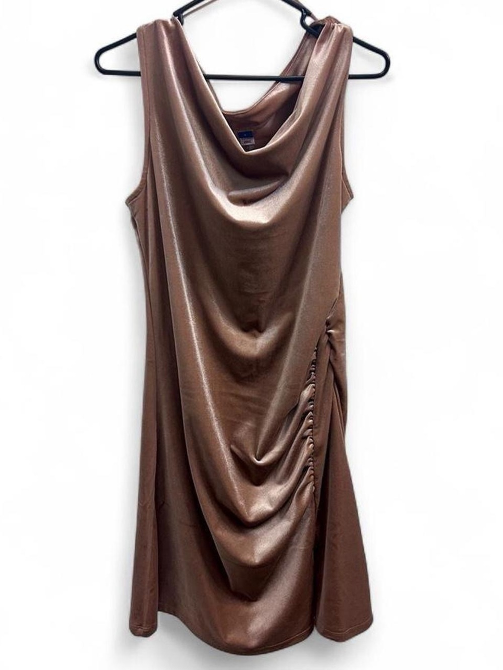 *NWT* ruched champagne colored velvet cocktail dress